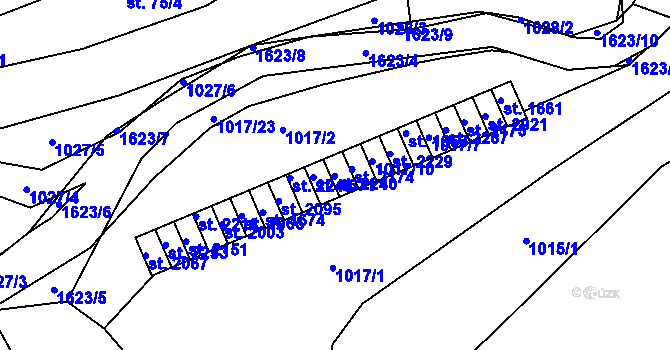 Parcela st. 1017/12 v KÚ Úpice, Katastrální mapa