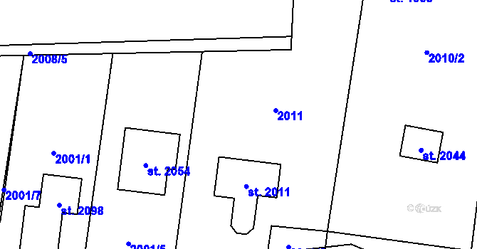 Parcela st. 2001/6 v KÚ Úpice, Katastrální mapa