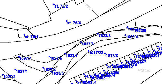 Parcela st. 1027/6 v KÚ Úpice, Katastrální mapa