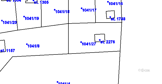 Parcela st. 1041/27 v KÚ Úpice, Katastrální mapa