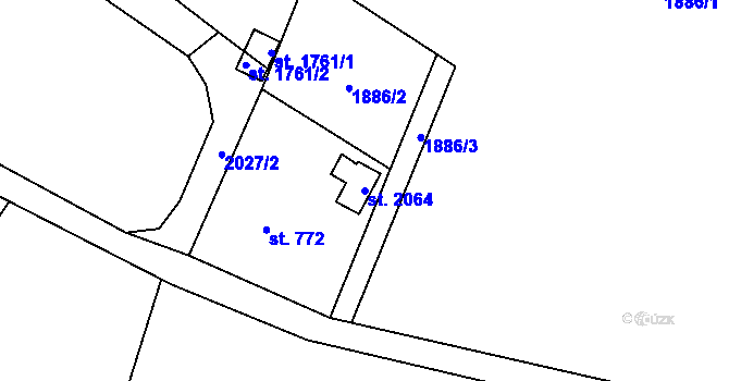 Parcela st. 2064 v KÚ Úpice, Katastrální mapa
