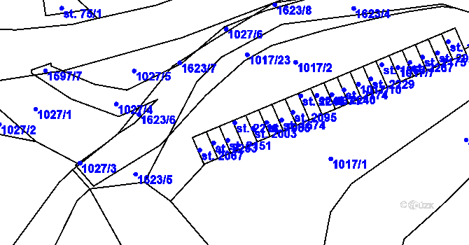 Parcela st. 2218 v KÚ Úpice, Katastrální mapa
