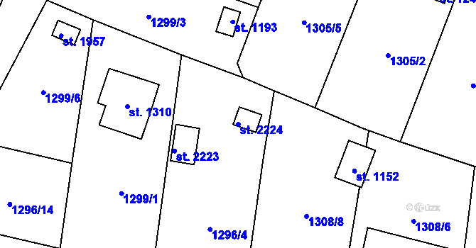 Parcela st. 2224 v KÚ Úpice, Katastrální mapa