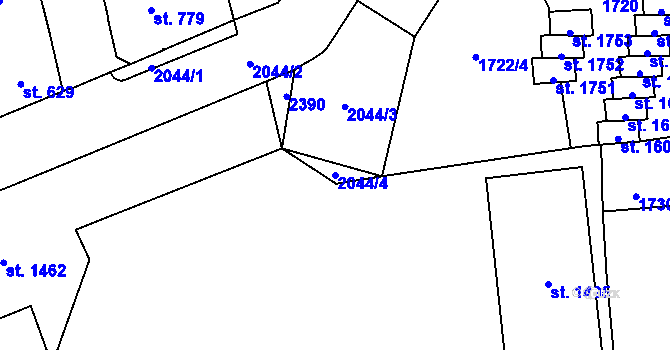 Parcela st. 2044/4 v KÚ Úpice, Katastrální mapa