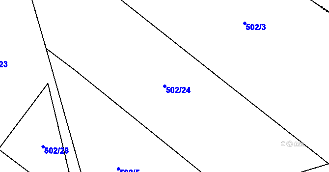 Parcela st. 502/24 v KÚ Úpohlavy, Katastrální mapa