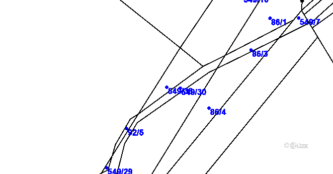 Parcela st. 549/36 v KÚ Úpohlavy, Katastrální mapa