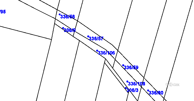 Parcela st. 336/106 v KÚ Úpohlavy, Katastrální mapa