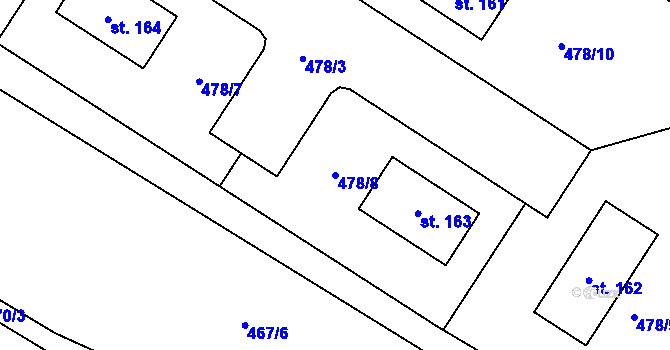 Parcela st. 478/8 v KÚ Úpohlavy, Katastrální mapa