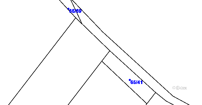 Parcela st. 65/2 v KÚ Želechovice, Katastrální mapa