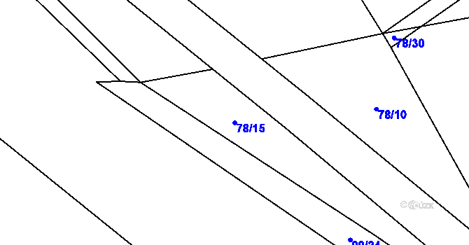 Parcela st. 78/15 v KÚ Želechovice, Katastrální mapa
