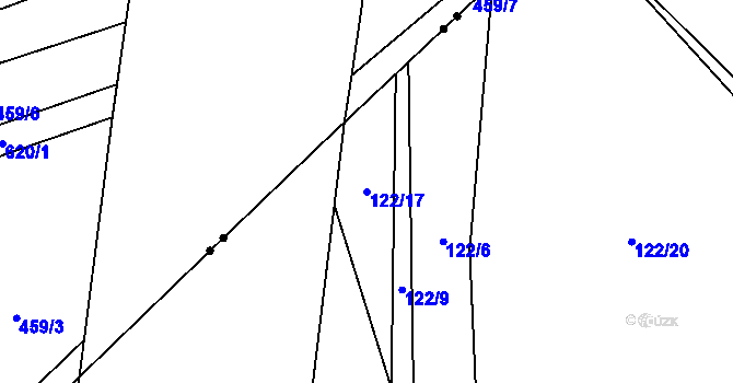 Parcela st. 122/17 v KÚ Želechovice, Katastrální mapa