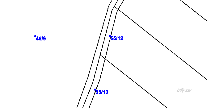 Parcela st. 55/27 v KÚ Želechovice, Katastrální mapa