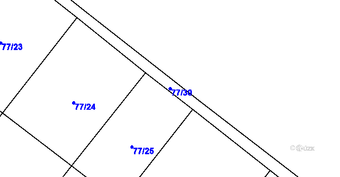 Parcela st. 77/30 v KÚ Želechovice, Katastrální mapa