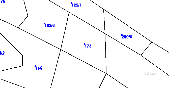 Parcela st. 173 v KÚ Urbanov, Katastrální mapa