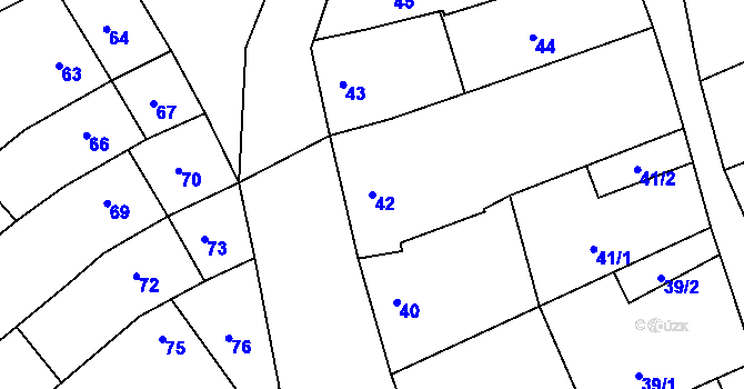 Parcela st. 42 v KÚ Alojzov u Prostějova, Katastrální mapa
