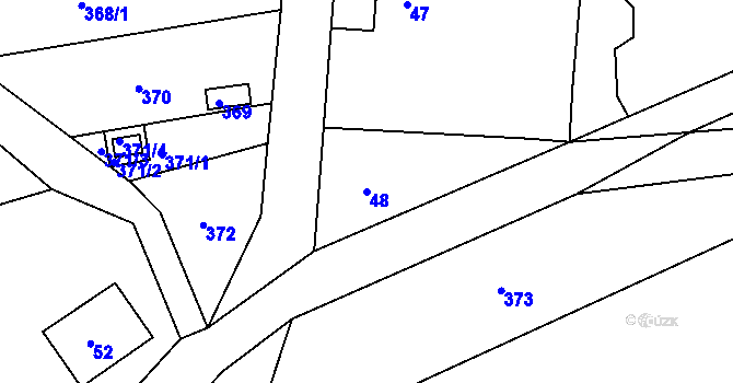 Parcela st. 48 v KÚ Alojzov u Prostějova, Katastrální mapa