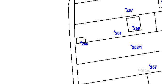 Parcela st. 260 v KÚ Alojzov u Prostějova, Katastrální mapa