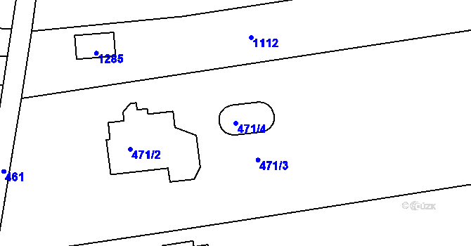 Parcela st. 471/4 v KÚ Alojzov u Prostějova, Katastrální mapa
