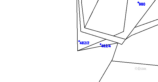 Parcela st. 482/2 v KÚ Alojzov u Prostějova, Katastrální mapa
