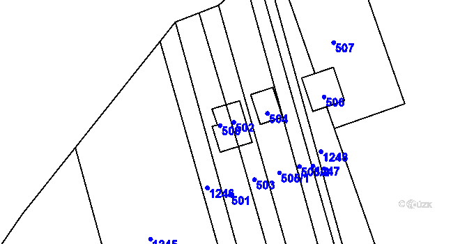Parcela st. 502 v KÚ Alojzov u Prostějova, Katastrální mapa