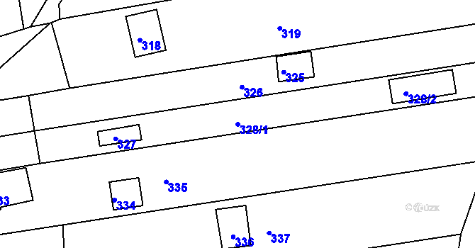 Parcela st. 328/1 v KÚ Alojzov u Prostějova, Katastrální mapa