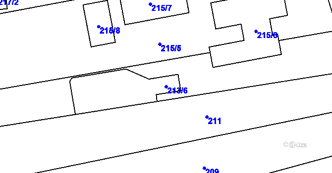 Parcela st. 213/6 v KÚ Alojzov u Prostějova, Katastrální mapa
