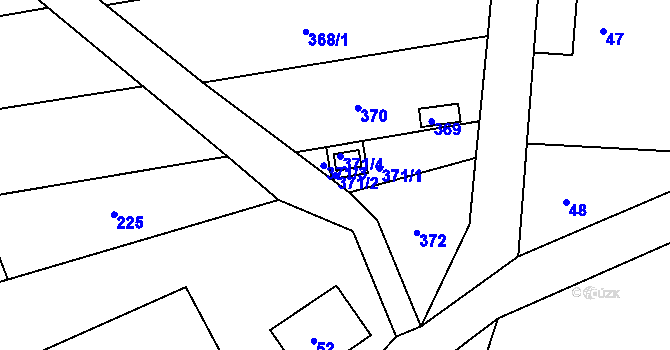 Parcela st. 371/2 v KÚ Alojzov u Prostějova, Katastrální mapa