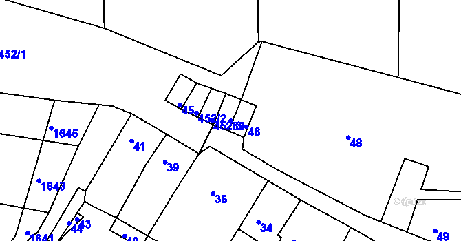 Parcela st. 38 v KÚ Seloutky, Katastrální mapa