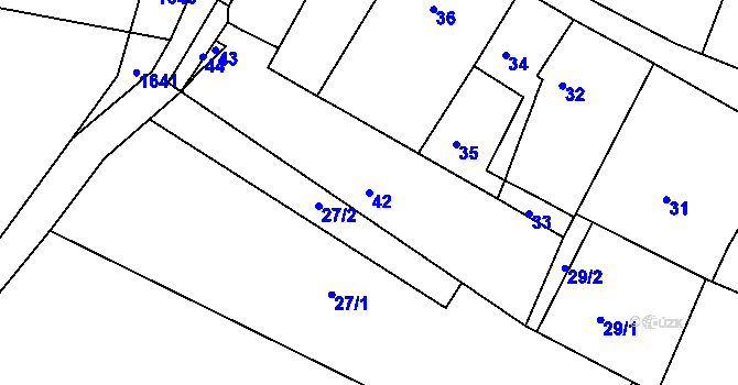Parcela st. 42 v KÚ Seloutky, Katastrální mapa