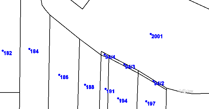 Parcela st. 94/4 v KÚ Seloutky, Katastrální mapa
