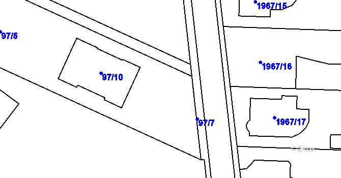 Parcela st. 97/4 v KÚ Seloutky, Katastrální mapa