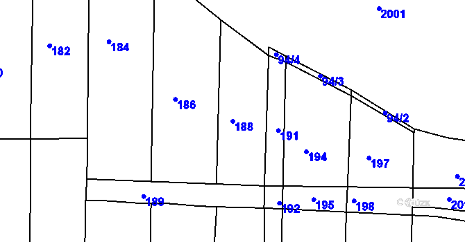 Parcela st. 188 v KÚ Seloutky, Katastrální mapa