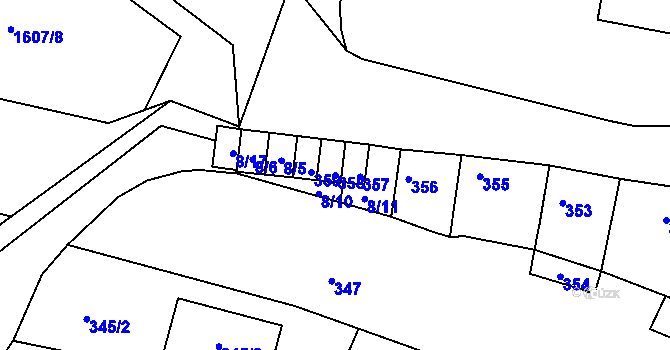 Parcela st. 358 v KÚ Seloutky, Katastrální mapa