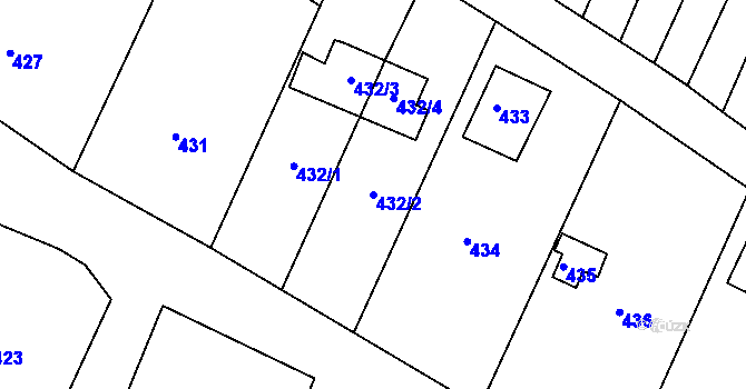 Parcela st. 432/2 v KÚ Seloutky, Katastrální mapa