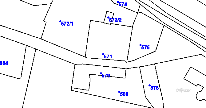 Parcela st. 571 v KÚ Seloutky, Katastrální mapa