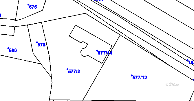 Parcela st. 577/14 v KÚ Seloutky, Katastrální mapa