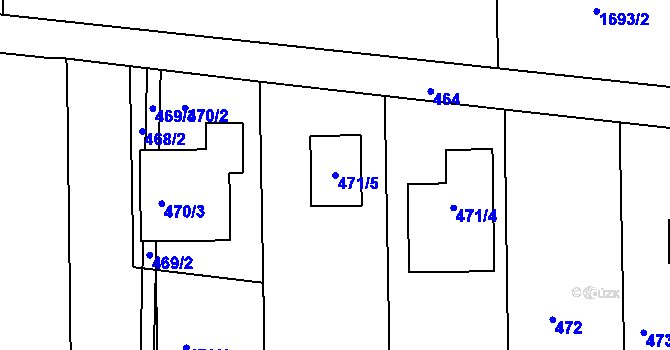 Parcela st. 471/5 v KÚ Seloutky, Katastrální mapa