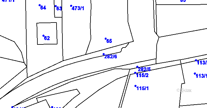 Parcela st. 282/6 v KÚ Seloutky, Katastrální mapa