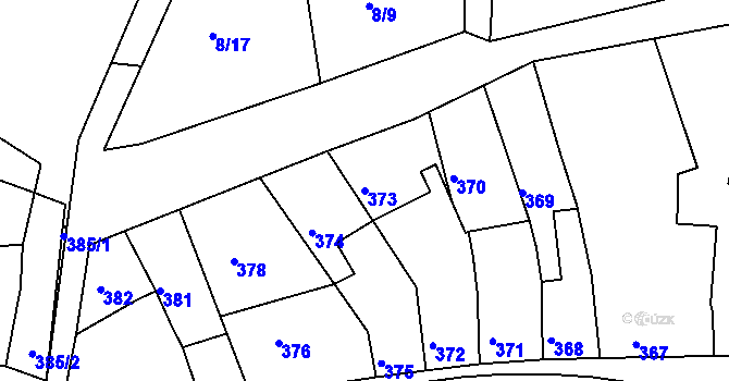 Parcela st. 373 v KÚ Určice, Katastrální mapa