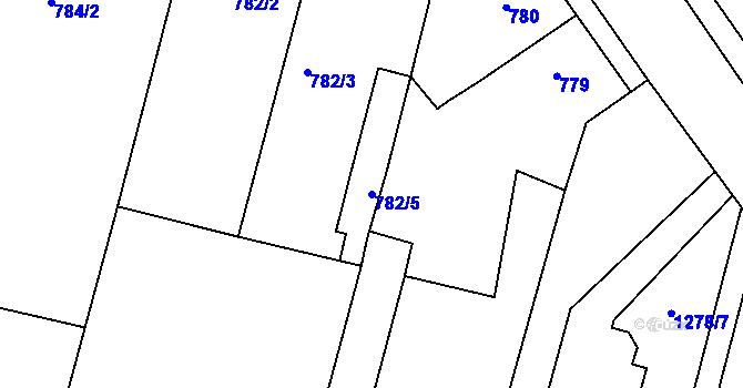 Parcela st. 782/5 v KÚ Určice, Katastrální mapa