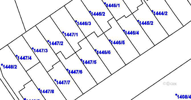 Parcela st. 1446/6 v KÚ Určice, Katastrální mapa