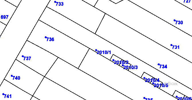 Parcela st. 2010/1 v KÚ Určice, Katastrální mapa