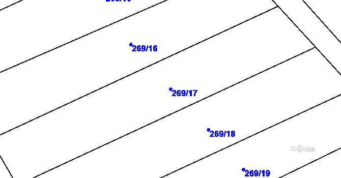 Parcela st. 269/17 v KÚ Úsilné, Katastrální mapa