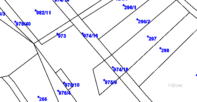Parcela st. 974/17 v KÚ Úsilov, Katastrální mapa