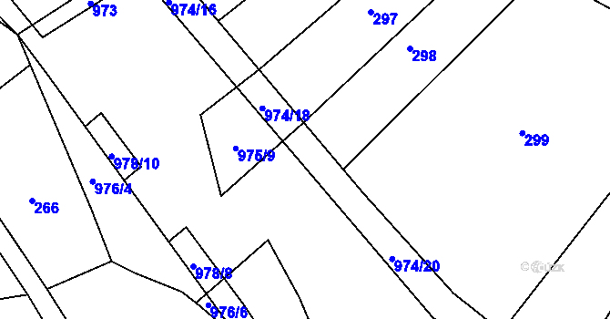 Parcela st. 974/19 v KÚ Úsilov, Katastrální mapa