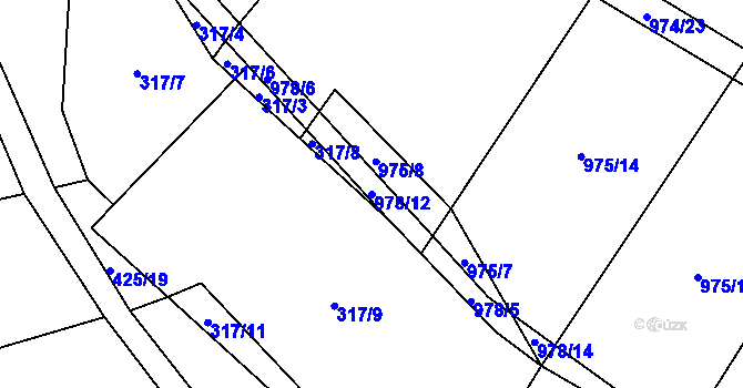 Parcela st. 978/12 v KÚ Úsilov, Katastrální mapa