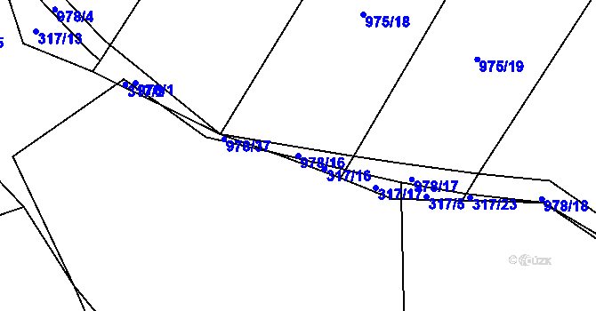 Parcela st. 978/16 v KÚ Úsilov, Katastrální mapa