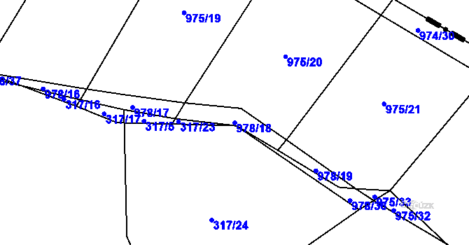 Parcela st. 978/18 v KÚ Úsilov, Katastrální mapa