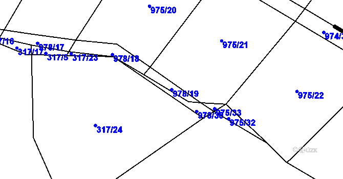 Parcela st. 978/19 v KÚ Úsilov, Katastrální mapa