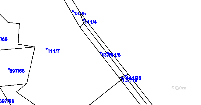 Parcela st. 137/6 v KÚ Úsilov, Katastrální mapa